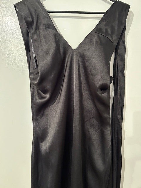 Carla Zampatti Black Satin Dress