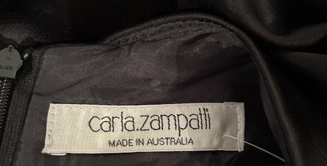 Carla Zampatti Black Satin Dress