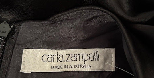 Carla Zampatti Black Satin Dress