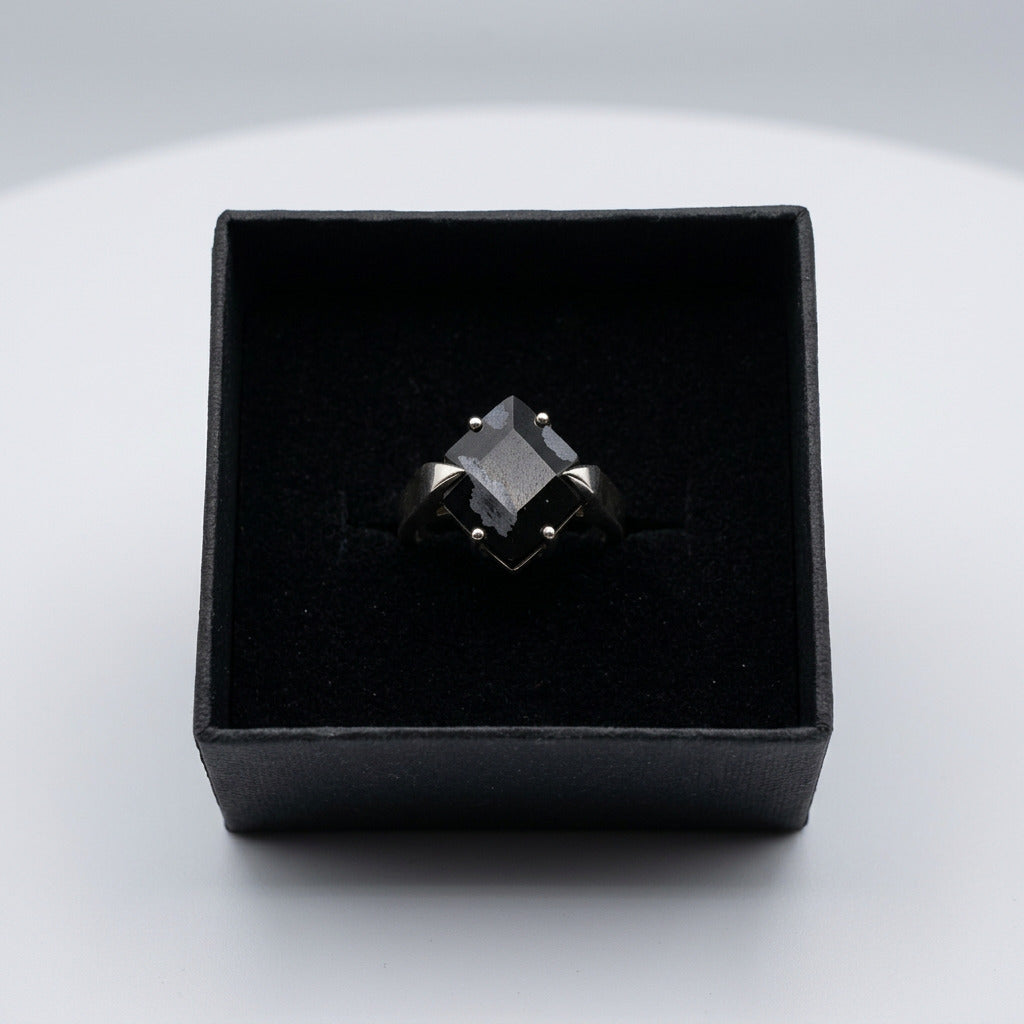 Cathy Pope Black Agate Sterling Silver Ring