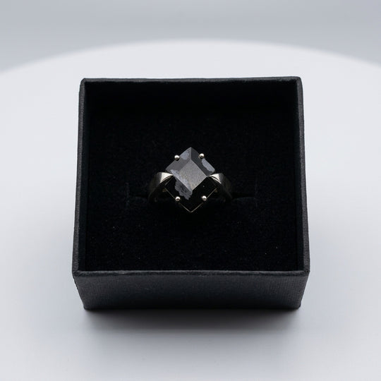 Cathy Pope Black Agate Sterling Silver Ring