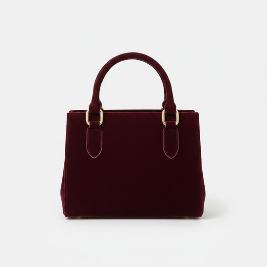 "Colette" Burgundy Velvet Handbag