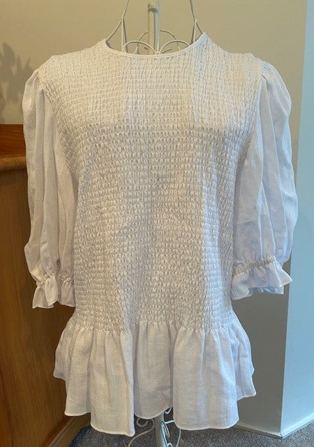 Decjuba Shirred Puff Sleeve Top (BNWT)