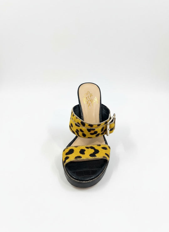 "Hey Monday" Embossed Leopard and Crocodile Print Sandals