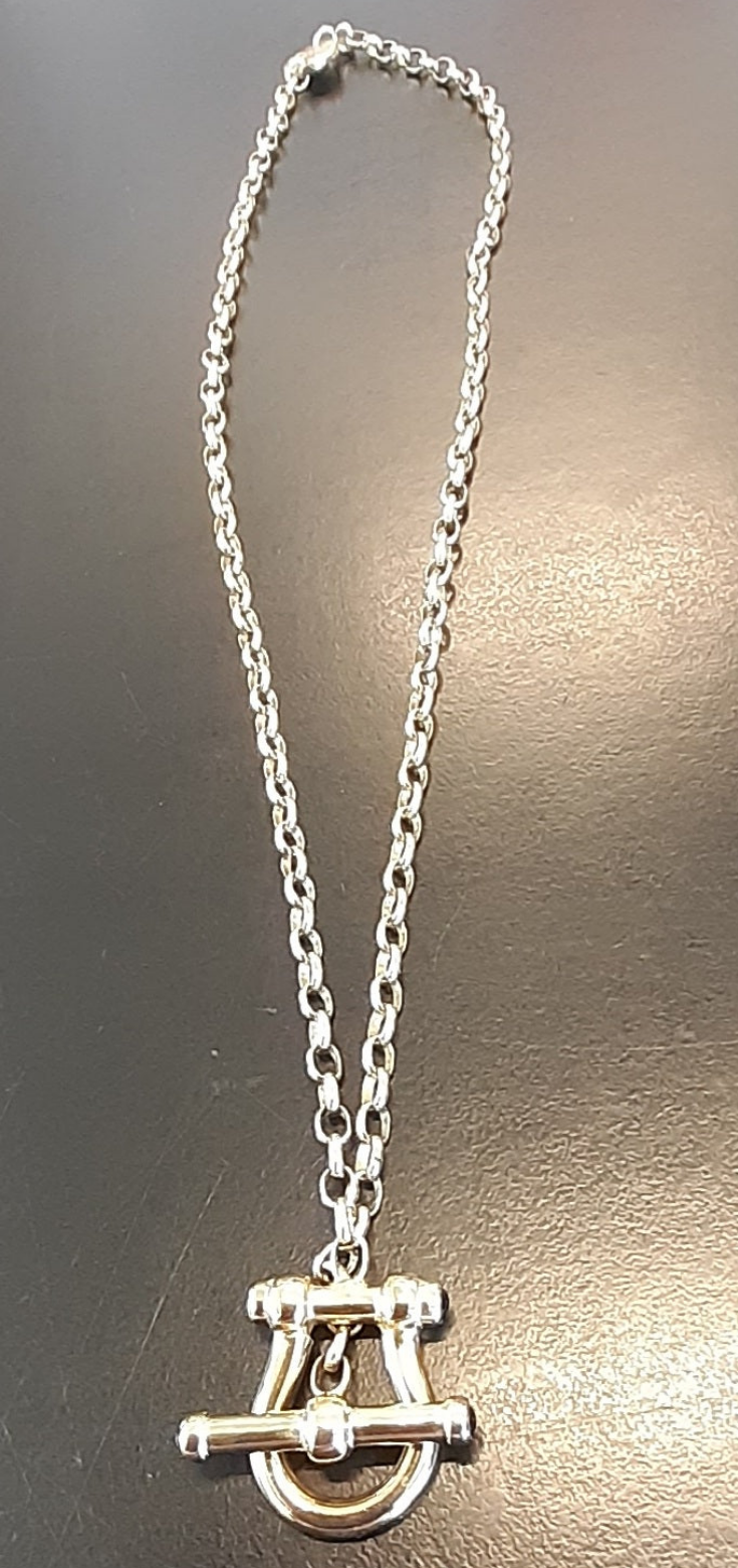Ede & Addison stirrup fob chain sterling silver  gold plated