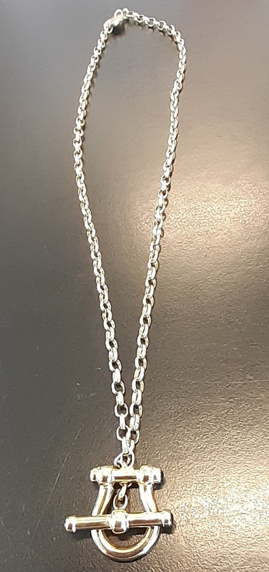 Ede & Addison stirrup fob chain sterling silver  gold plated