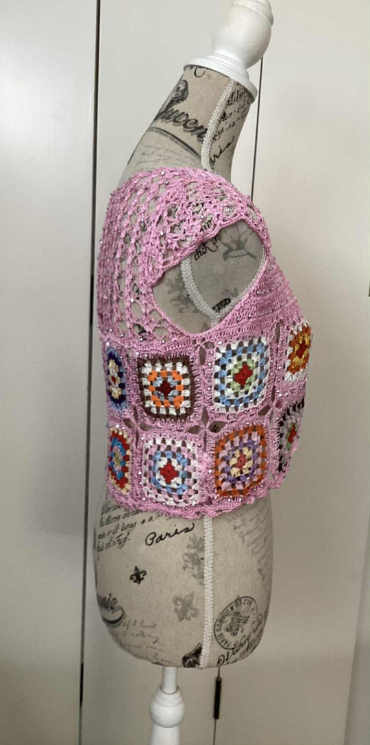 Funky Boho crochet top size S