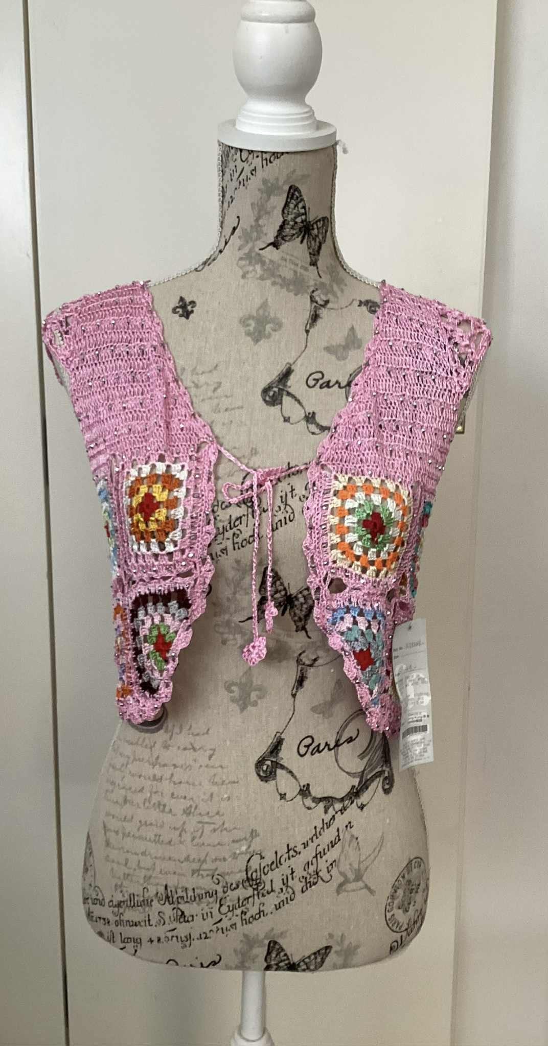 Funky Boho crochet top size S
