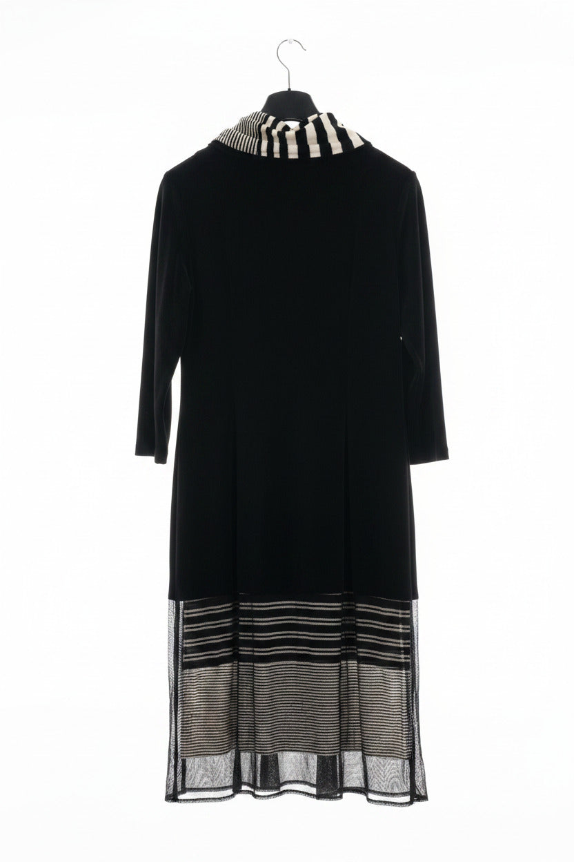 Joseph Ribkoff Cowl Neck Layered Midi Dress