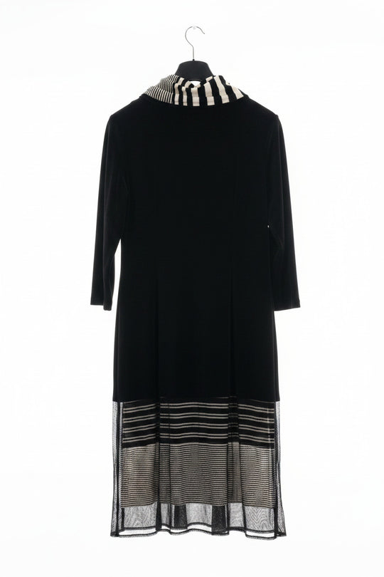 Joseph Ribkoff Cowl Neck Layered Midi Dress