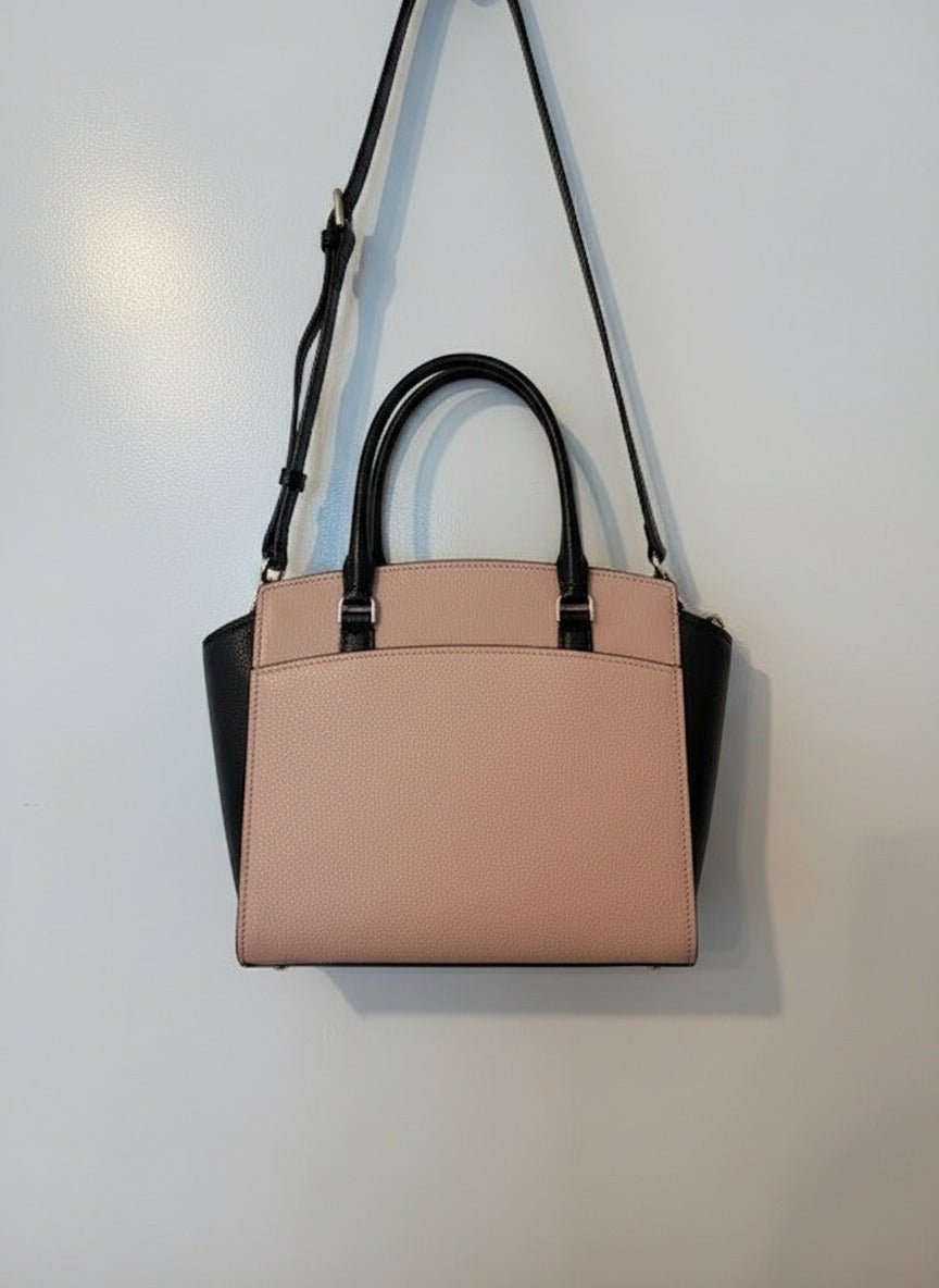 Kate Spade Nude & Black Jeanne Medium Leather Satchel