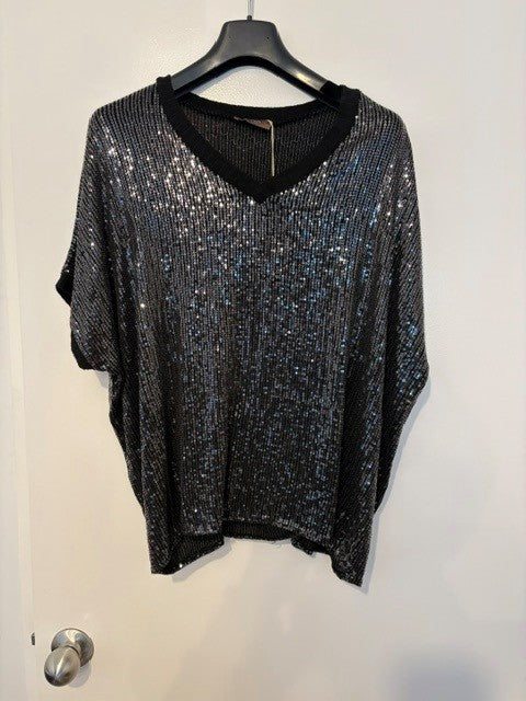 La Strada Womens Sequin Top
