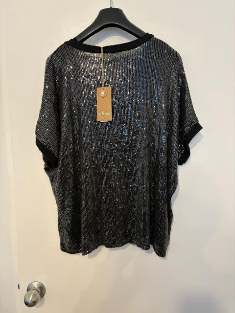 La Strada Womens Sequin Top
