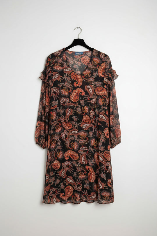 Lemon Tree Womens Paisley Midi Dress