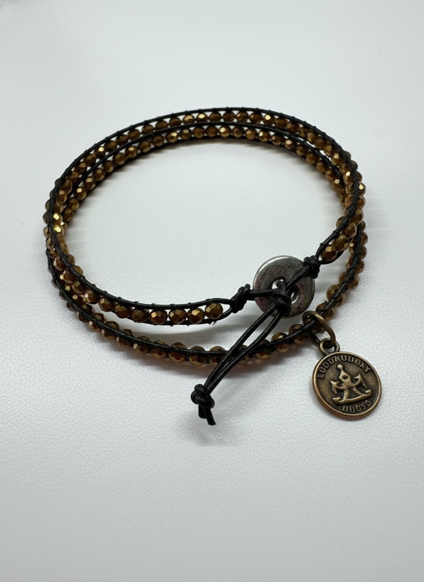 Lindi Kingi beaded leather necklace