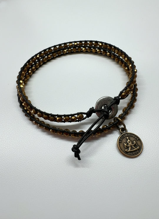 Lindi Kingi beaded leather necklace