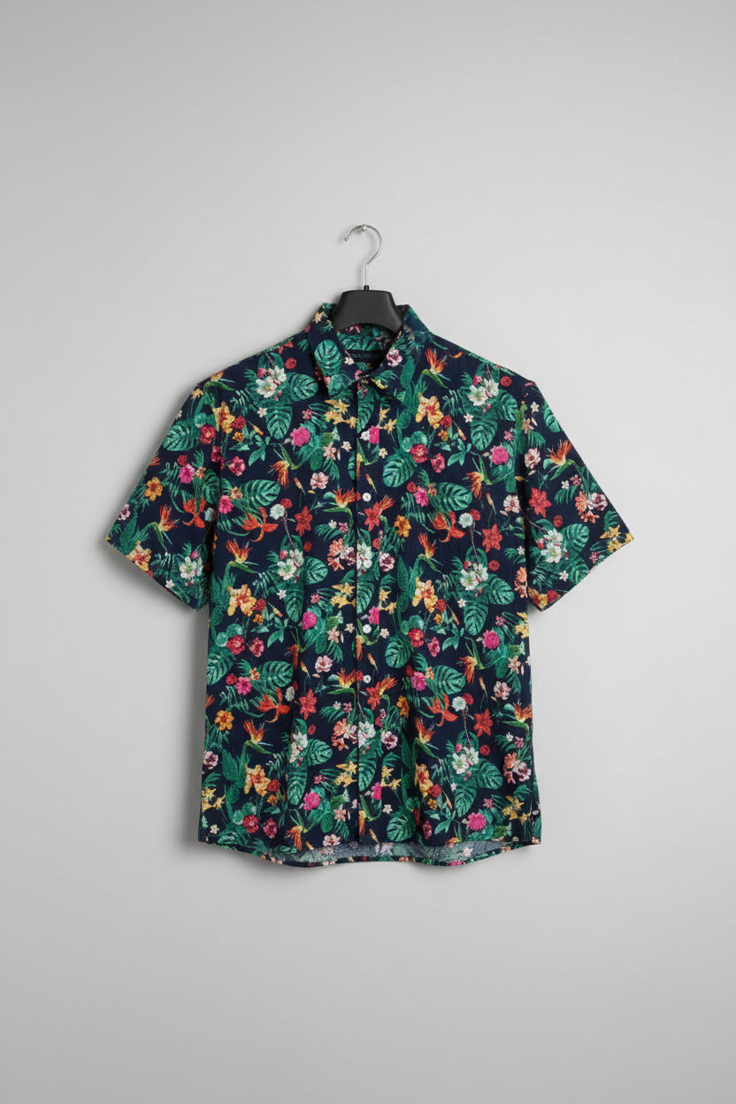 Gasoline Mens Short Sleeve Floral shirt