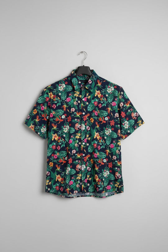 Gasoline Mens Short Sleeve Floral shirt
