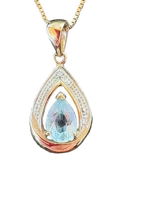 Aquamarine Diamond Pendant