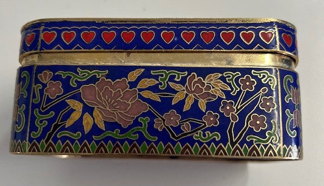 Vintage Russian Brass & Enamel Trinket Box