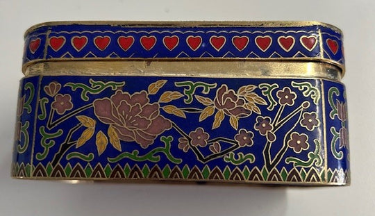 Vintage Russian Brass & Enamel Trinket Box
