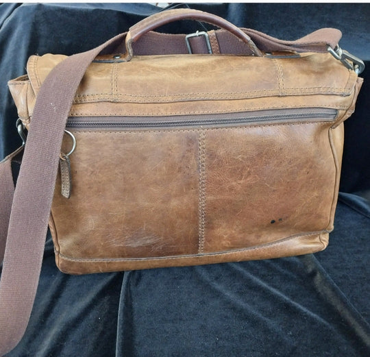 Aviator Vintage Brown Leather Satchel/shoulder bag