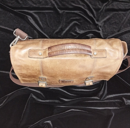 Aviator Vintage Brown Leather Satchel/shoulder bag