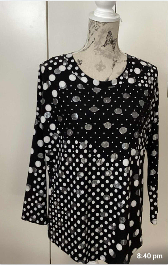 Bittermoon Black/White Top Size 8 ma