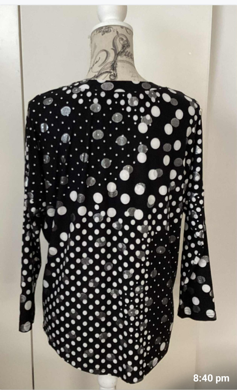 Bittermoon Black/White Top Size 8 ma