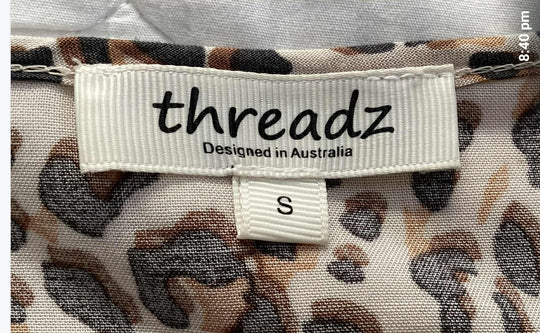 Threadz Leopard Print Top Size S