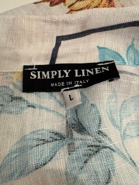Simply Linen Womens Multi Patterned Top