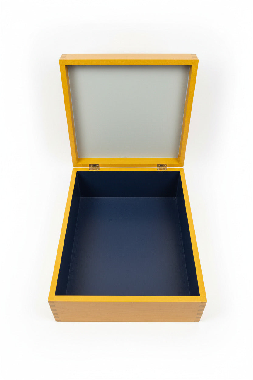 Hand Painted Folk Art Wooden Storage Box