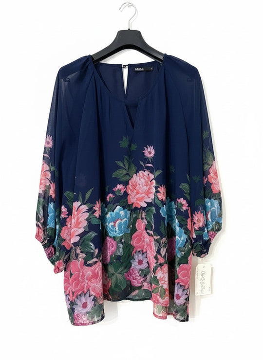 "Gloss" Floral Print Blouson Top