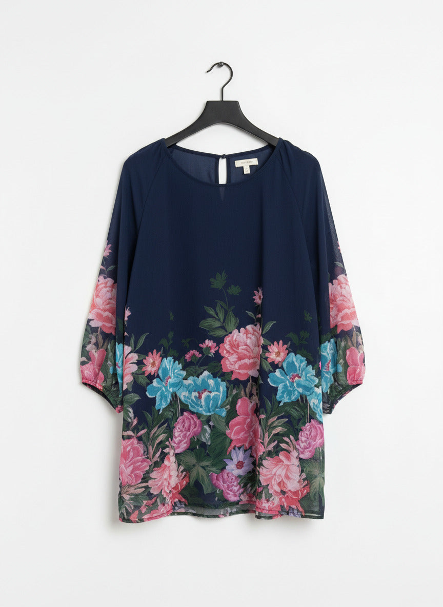 "Gloss" Floral Print Blouson Top