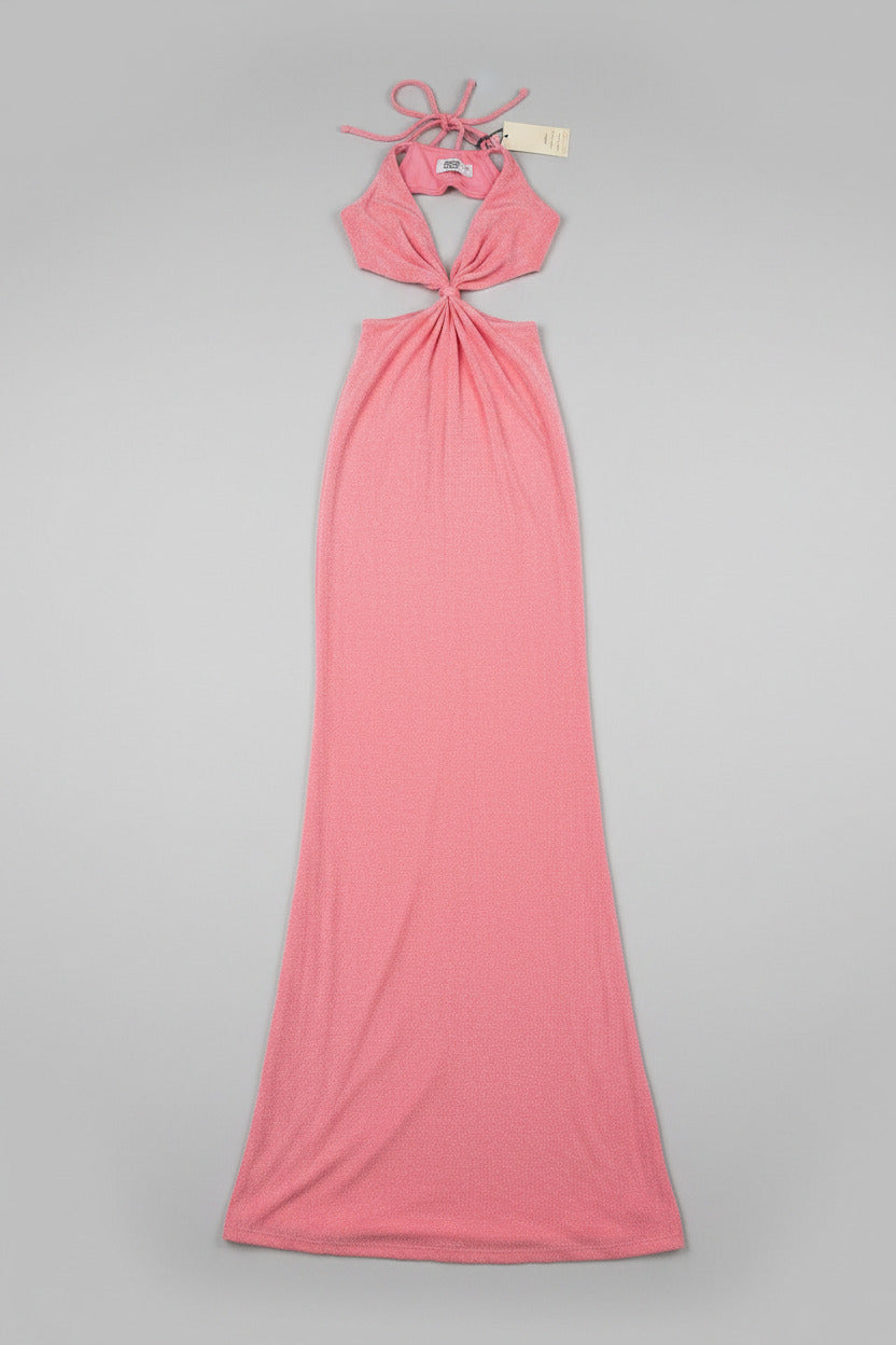 Womens "Tiger Mist"  Pink Halter Maxi Dress