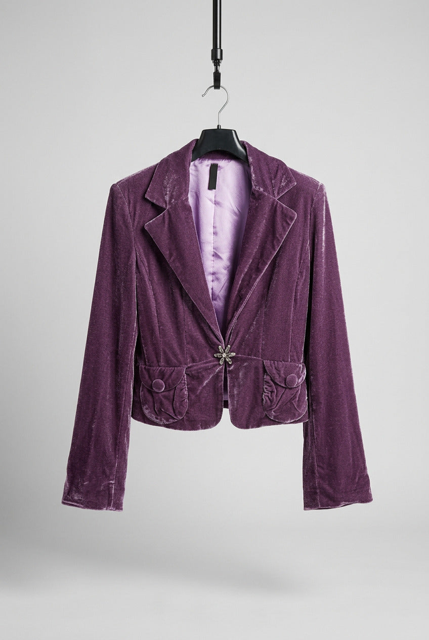 Womens "No Connection" Velvet Blazer