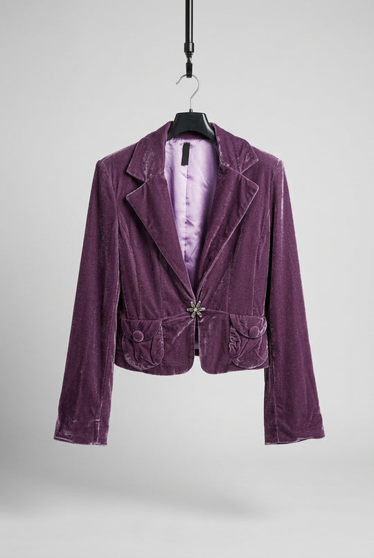 Womens "No Connection" Velvet Blazer