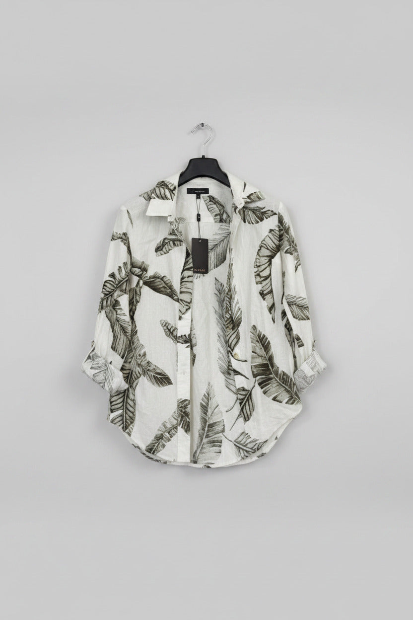 Womens "Tropical Leaf" Long Sleeve Blouse