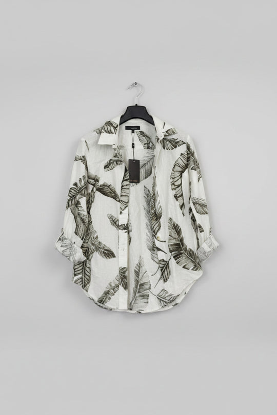 Womens "Tropical Leaf" Long Sleeve Blouse