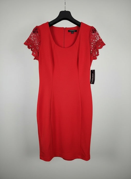 "Sharagno" Red Sheath Dress